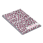 可愛いピンクのヒョウ柄スパイラルノート ノートブック (右側)