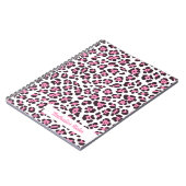 可愛いピンクのヒョウ柄スパイラルノート ノートブック (左側)