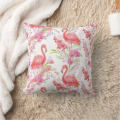 可愛いピンクのフラミンゴ柄のデカール枕 クッション (ブランケット)