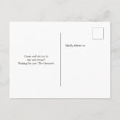 可愛いピンクのフローラサボテンのドア新しい家の移動 案内ポストカード (裏面)