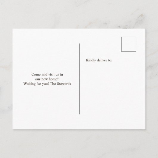 可愛いピンクのフローラサボテンのドア新しい家の移動 案内ポストカード (裏面)