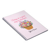 可愛いピンクのフローラスパイラルノート ノートブック (右側)