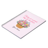 可愛いピンクのフローラスパイラルノート ノートブック (左側)