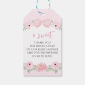 可愛いピンクのフローラボホの女の子のシャワー感謝していユーザ ギフトタグ (裏面)