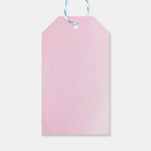 可愛いピンクのフローラ旅行車で赤ちゃんシャワー ギフトタグ (裏面)