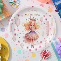 可愛いピンクのプリンセスと風船の誕生日