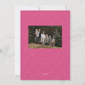 可愛いピンクのヘリンボーンフレームクリスマスフォト シーズンカード (裏面)