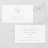 可愛いピンクのベビーの足跡生まれたばかりの認定 名刺 (正面/裏面)