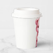 可愛いピンクのベビーガールテディベアとバラ 紙コップ (右)