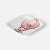 可愛いピンクのベビーテディベアをバルーンに ペーパープレート (傾斜あり)