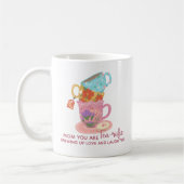 可愛いピンクのママお茶好き コーヒーマグカップ (左)