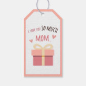 可愛いピンクのママ広場ギフトラベル母の日 ギフトタグ (裏面)