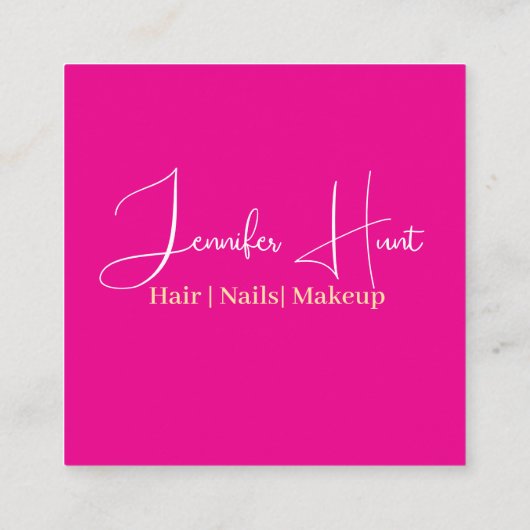 可愛いピンクのミニマルQRコード名刺 スクエア名刺 (裏面)