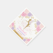 可愛いピンクのラベンダー妖精の赤ちゃんシャワー1歳の誕生日 スタンダードカクテルナプキン (角)