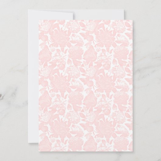 可愛いピンクのリボンフローラ名門私立校風のの赤ちゃんシャワー サンキューカード (裏面)