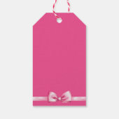 可愛いピンクのリボン赤ちゃん感謝していシャワー ギフトタグ (裏面)