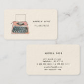 可愛いピンクのレトロなタイプライターの名刺 名刺 (正面/裏面)