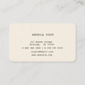 可愛いピンクのレトロなタイプライターの名刺 名刺 (裏面)