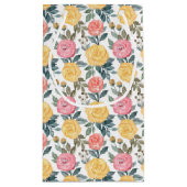 可愛いピンクのローズタイル模様 スモールペーパーバッグ (裏面)