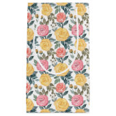 可愛いピンクのローズタイル模様 スモールペーパーバッグ (正面)