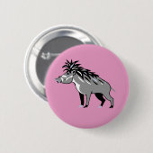 可愛いピンクのワルティPIG – 絶滅危惧動物 – ワルソグ 缶バッジ (正面&裏面)