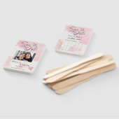 可愛いピンクの写真結婚式の日付カレンダーを保存 ハンドファン (組立なし)