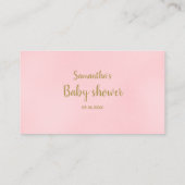 可愛いピンクの女の子クマ赤ちゃんシャワーおむつラッフル エンクロージャーカード (裏面)