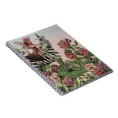 可愛いピンクの妖精オンゼブラユニコーンフローラアート ノートブック (右側)