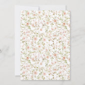 可愛いピンクの小さな野生の花ボホの女の子シャワー 招待状 (裏面)
