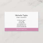 可愛いピンクの小児科の歯科用歯 名刺 (裏面)