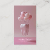 可愛いピンクの小児科の歯科用歯 名刺 (正面)