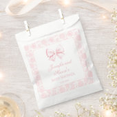 可愛いピンクの弓のベビーガール感謝していシャワーユー フェイバーバッグ (クリップ留めされた状態)