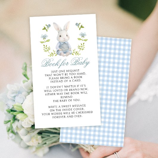 可愛いピンクの弓ジンガムの赤ちゃんガールシャワー用ブック エンクロージャーカード