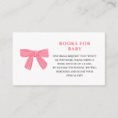 可愛いピンクの弓ベビーシャワー予約リクエスト エンクロージャーカード (正面)