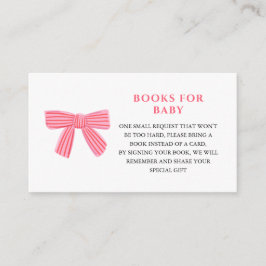 可愛いピンクの弓ベビーシャワー予約リクエスト エンクロージャーカード