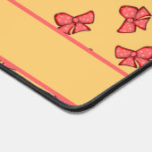 可愛いピンクの弓結び模様 デスクマット (コーナー)