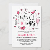 可愛いピンクの恋しく思ドードルズ – ミセス・バチェロレッテ 招待状 (正面)