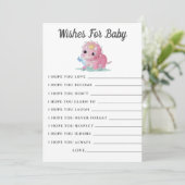 可愛いピンクの恐竜の牡丹が赤ちゃんのシャワーカードを願う (スタンド正面)