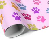 可愛いピンクの手のプリントパターン ラッピングペーパー (ロールコーナー)