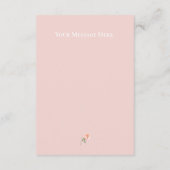 可愛いピンクの水の色バニーベビーシャワー サンキューカード (裏面)