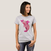 可愛いピンクの水彩ウーパールーパー レディースTシャツ Tシャツ (正面フル)