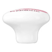 可愛いピンクの水玉模様裁縫マシンのパーソナライズ セラミックノブ (側面)