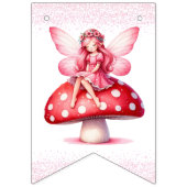 可愛いピンクの水色の城ガーリーの妖女 バンティングフラッグ (第1の旗)