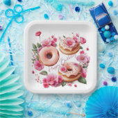 可愛いピンクの水色の城ガーリーの妖女 ペーパープレート (パーティー)