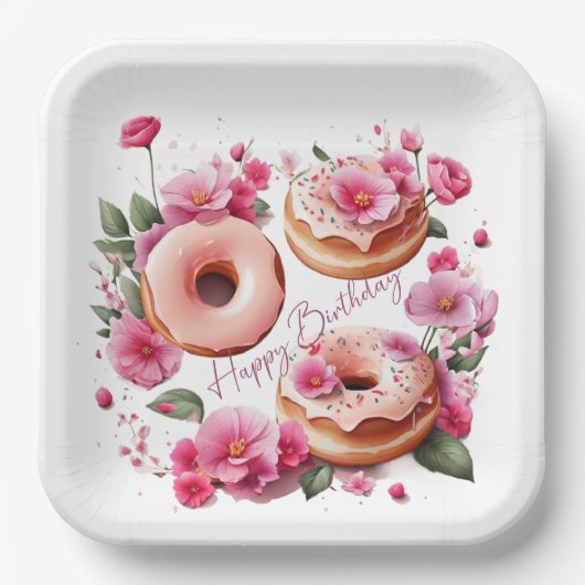 可愛いピンクの水色の城ガーリーの妖女 ペーパープレート (正面)