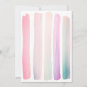 可愛いピンクの水色キッズフォトバースデーパーティー 招待状 (裏面)