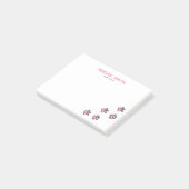 可愛いピンクの猫の足跡パーソナライズされた- ポストイット (アングル)