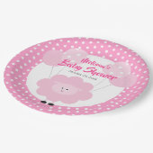 可愛いピンクの甘いラムモダン、シンプル赤ちゃんシャワー ペーパープレート (アングル)