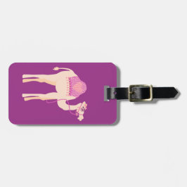 可愛いピンクの紫の白いキャメルカスタムラゲッジタグ ラゲッジタグ