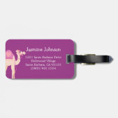 可愛いピンクの紫の白いキャメルカスタムラゲッジタグ ラゲッジタグ (裏面横)